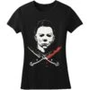 Halloween Crossed Knives By Rock Rebel Women's Tee Junior Top 2 Halloween Crossed Knives By Rock Rebel Women's Tee Junior Top -Deals Modanist Store 247238F