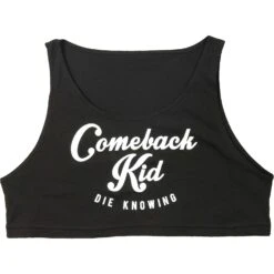 Script Black Crop Top Junior Top