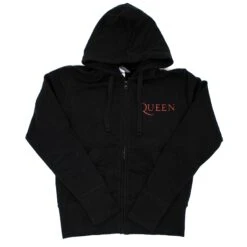 Queen Classic Crest (Back Print) Ladies Zipped Hoodie Junior Top