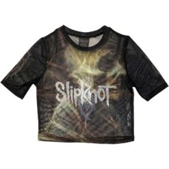 Slipknot The End So Far Profile (Back Print) Ladies Mesh Crop Top Junior Top