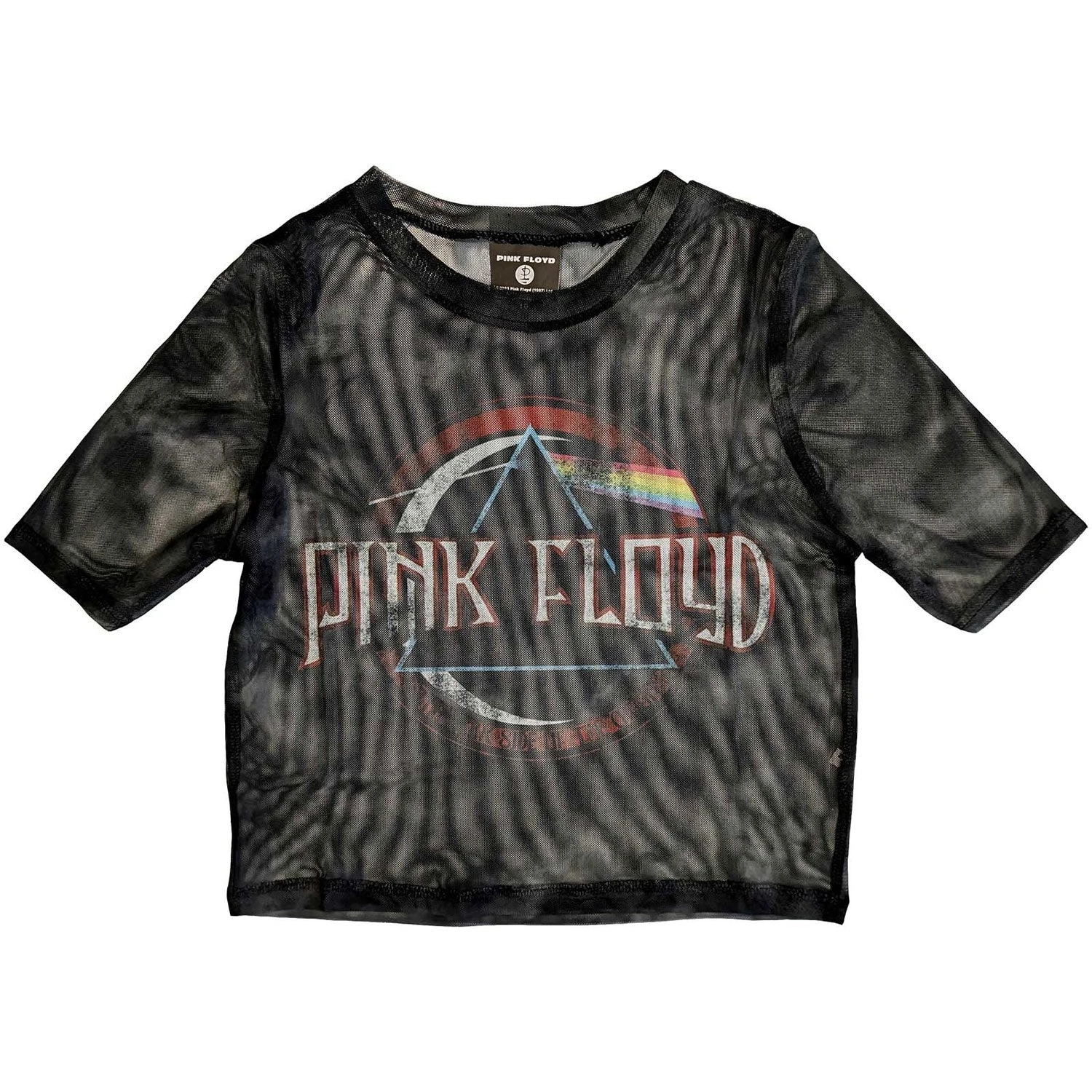 Pink Floyd Vintage Dark Side Of The Moon Seal Ladies Mesh Crop Top Junior Top 3 Pink Floyd Vintage Dark Side Of The Moon Seal Ladies Mesh Crop Top Junior Top