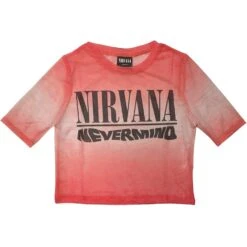 Nirvana Nevermind Wavy Logo Ladies Mesh Crop Top Junior Top