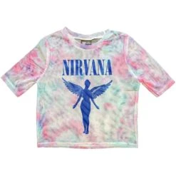Nirvana Angelic Blue Mono Ladies Mesh Crop Top Junior Top