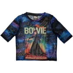 DAVID BOWIE Moonage 11 Fade Ladies Mesh Crop Top Junior Top