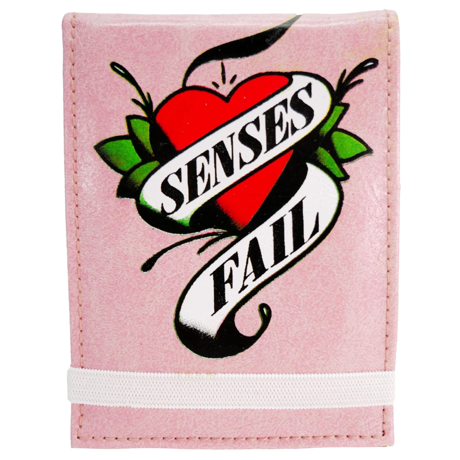 Pink Bi-Fold Heart Logo Wallet With Stretch Closure Strap Bi-Fold Wallet 3 Pink Bi-Fold Heart Logo Wallet With Stretch Closure Strap Bi-Fold Wallet